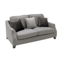 Arden Grey Fabric 2 Seater Sofa with Studded Arms & Standard Back