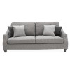 Imogen Grey Fabric 3 Seater Sofa with Studded Arms &amp; Standard Back