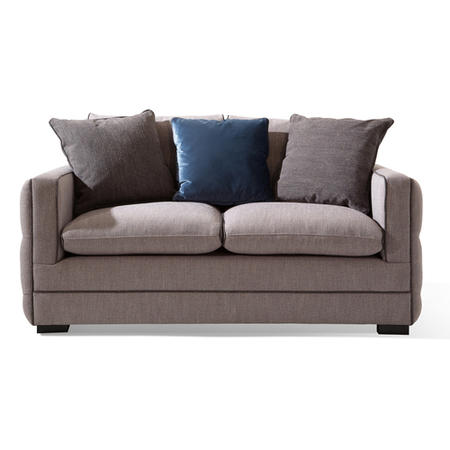 Light Grey 2 Seater Sofa with Deep Button Arms
