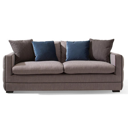 Light Grey 3 Seater Sofa with Deep Button Arms