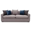 Light Grey 4 Seater Sofa with Deep Button Arms