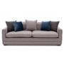Light Grey 4 Seater Sofa with Deep Button Arms