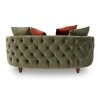 Jools 2 Seater Sofa in Olive Green Velvet &amp; Cushions