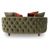 Jools 3 Seater Sofa in Olive Green Velvet &amp; Cushions