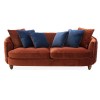 Jools 3 Seater Sofa in Orange Velvet &amp; Cushions