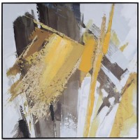 Yellow & Black Square Framed Wall Art