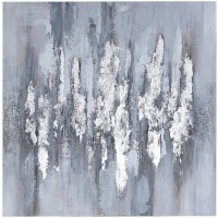 Silver & Grey Abstract Canvas Wall Art Silver & Grey Abstract Canvas Wall Art