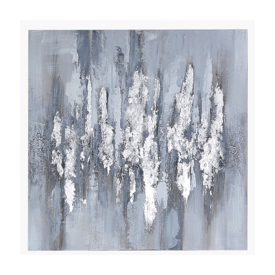 Silver & Grey Abstract Canvas Wall Art