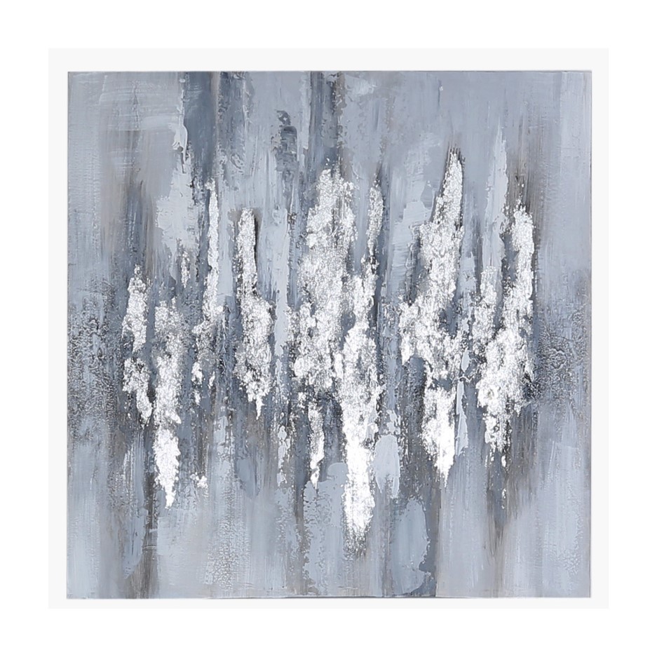 Silver & Grey Canvas Wall Art Furniture123