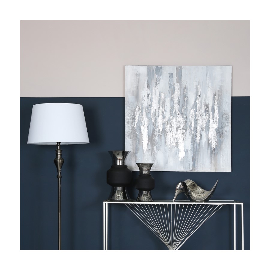 Silver & Grey Abstract Canvas Wall Art