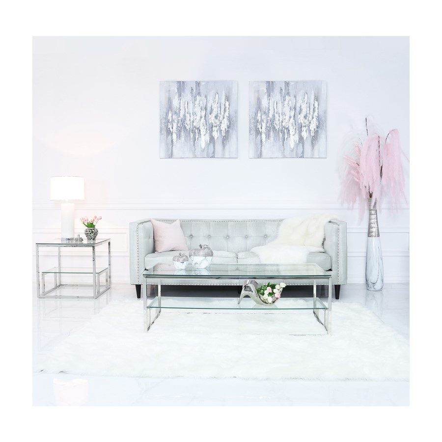 Silver & Grey Abstract Canvas Wall Art