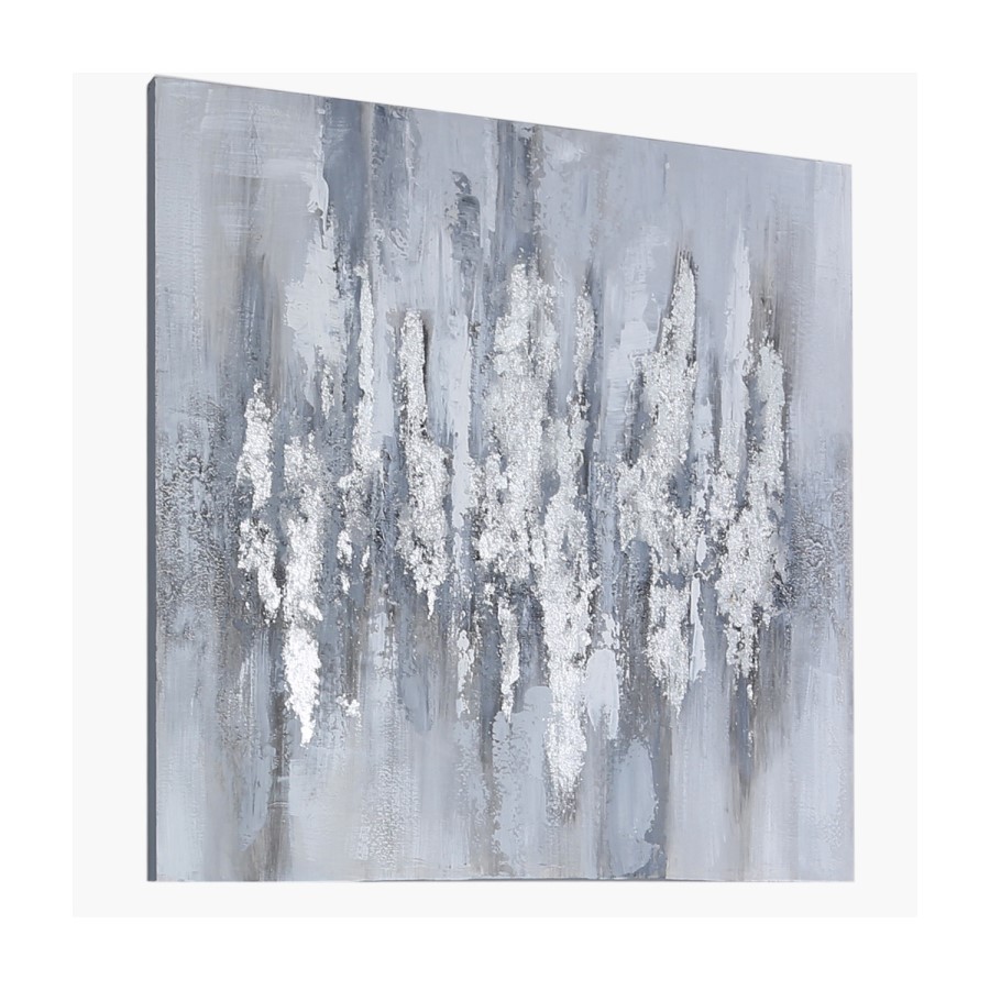 Silver & Grey Abstract Canvas Wall Art