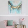 Mint Green & Gold Abstract Wall Art