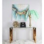 Mint Green & Gold Abstract Wall Art