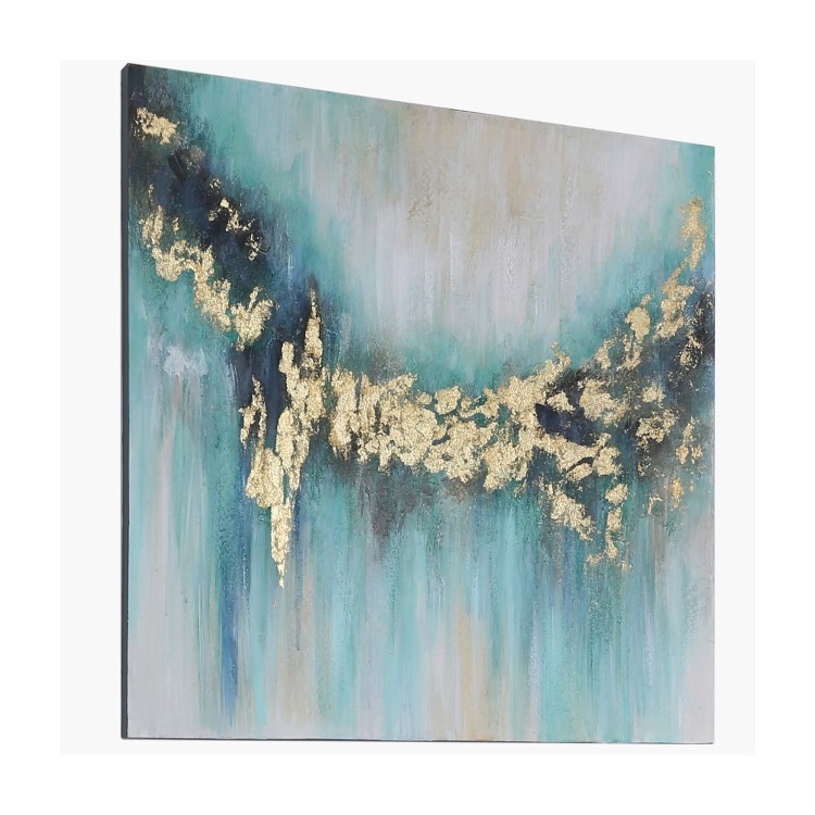 Mint Green & Gold Abstract Wall Art