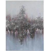 Pink & Silver Abstract Canvas Wall Art
