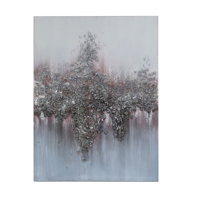 Pink & Silver Abstract Canvas Wall Art