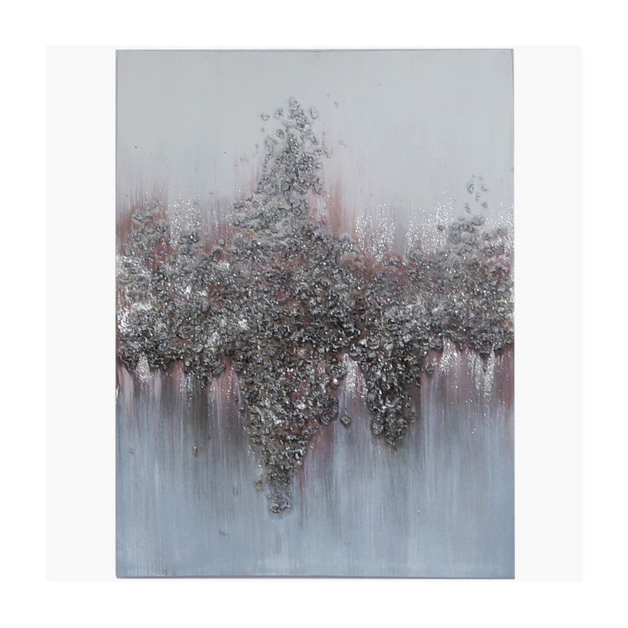 Pink & Silver Abstract Canvas Wall Art