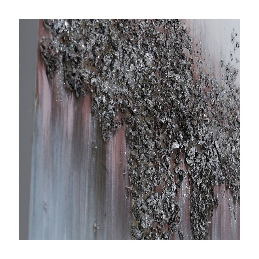 Pink & Silver Abstract Canvas Wall Art