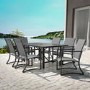 Outdoor Living Metal 6 Seater Dining Set in Light Grey