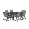 Outdoor Living Metal 6 Seater Dining Set in Light Grey