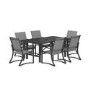 Outdoor Living Metal 6 Seater Dining Set in Light Grey