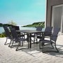 Outdoor Living Metal 6 Seater Dining Set in Navy Blue