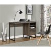 Candon Brown Desk with Black Metal Legs