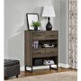 GRADE A2 - Brown Bookcase with Black Metal Legs & 4 Drawers - Candon