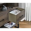 Brown Bookcase with Black Metal Legs &amp; 4 Drawers - Candon