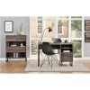 GRADE A2 - Brown Bookcase with Black Metal Legs &amp; 4 Drawers - Candon