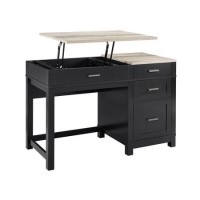 Carver Black Desk with Lift Top & Drawers