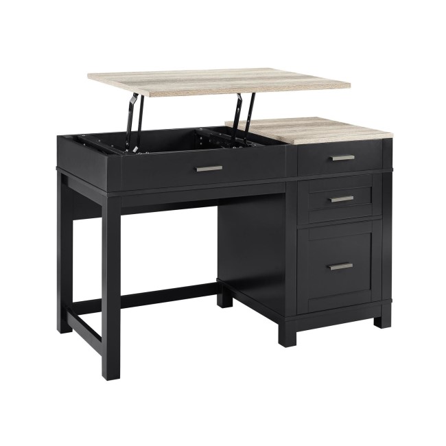 Carver Black Desk with Lift Top & Drawers