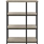 Elmwood Bookcase in Distressed Grey Oak & Black Metal Frame