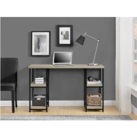 Elmwood Desk with Double Pedestal in Distressed Grey Oak