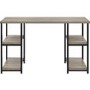 Elmwood Desk with Double Pedestal in Distressed Grey Oak
