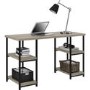 Elmwood Desk with Double Pedestal in Distressed Grey Oak