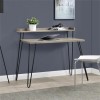 Haven Distressed Grey Oak Desk with Riser &amp; Hairpin Legs