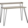 Haven Distressed Grey Oak Desk with Riser &amp; Hairpin Legs