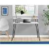 Haven White Desk with Riser &amp; Hairpin Legs