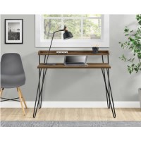 Haven Walnut Desk with Riser & Hairpin Legs