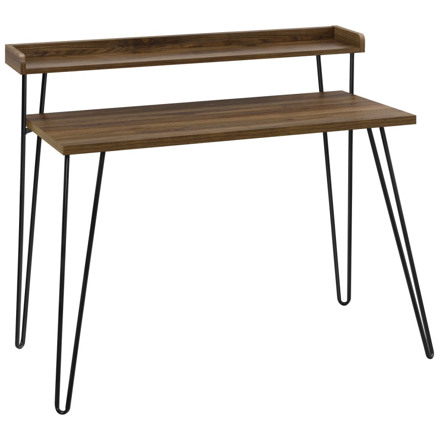 Haven Walnut Desk with Riser & Hairpin Legs
