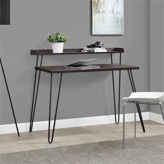 Haven Expresso Desk with Riser & Hairpin Legs