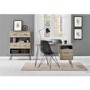 Landon Bookcase in Distressed Brown Oak with Metal Legs