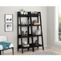 Lawrence Ladder Bookcase in Black with 4 Shelves - Set of 2