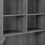 Grey Oak Bookcase with Open & Closed Storage - Vaughn