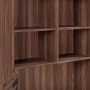 Walnut Bookcase with Open and Closed Storage Space - Vaughn