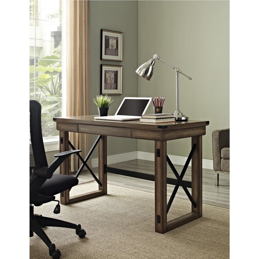 Wildwood Wood Veneer Desk in  Rustic Grey