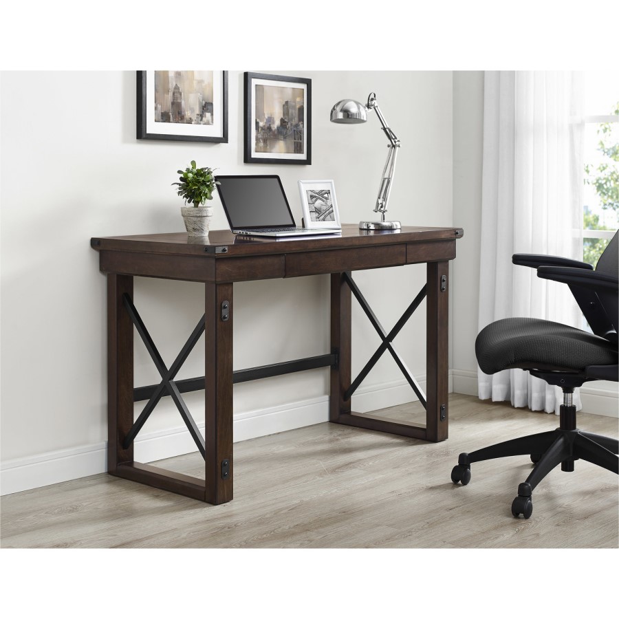 Wildwood Wood Veneer Desk in  Rustic Espresso