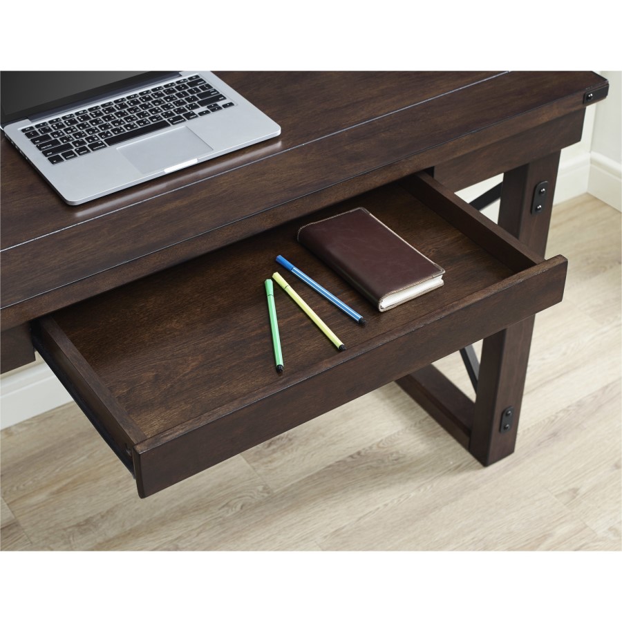 Wildwood Wood Veneer Desk in  Rustic Espresso